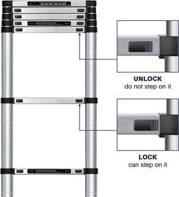 img 2 attached to Augtarlion 10.5 FT Aluminum Telescoping Ladder - Collapsible, Locking Mechanism, 330lbs Max Capacity - Multi-Purpose Compact Household or Outdoor Work Extension Ladder