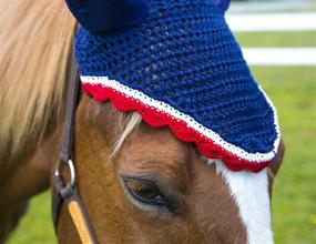 img 1 attached to Intrepid International Crochet Fly Veil with Ears - Ultimate Protection and Style for Your Horse
