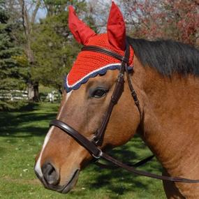 img 3 attached to Intrepid International Crochet Fly Veil with Ears - Ultimate Protection and Style for Your Horse
