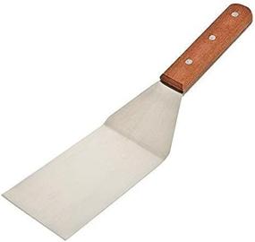 img 2 attached to 🔥 Adorox BBQ Grill Spatula: Square End Stainless Steel, 7.5", Wooden Handle