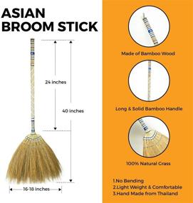 img 3 attached to 🧹 Efficient SN SKENNOVA Asian Broom: Versatile Indoor and Outdoor Household Sweeper with Powerful Brush and Circle Cleaning - Thai Pattern 3, Blue