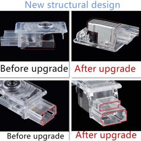 img 1 attached to 🚗 Улучшенная видимость с 4-пакетом светодиодных логотипных оригиналов для дверных проекторов автомобиля с двойным интерфейсным дизайном для Cadillac SRX XTS ATS XT4 XT5 XT6.