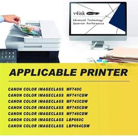 img 2 attached to 🖨️ V4ink Compatible Toner Cartridge with CHIP - High Yield Replacement for Canon 055 055H Toner - Perfect for Canon Color ImageClass MF741Cdw MF743Cdw MF740C MF745Cdw MF746Cdw Printer - Black Cyan Magenta Yellow