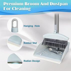 img 2 attached to Golemas Upright Broom and Dustpan Set for Home - Self Cleaning 🔍 Comb, 180° Collapsible Angle Soft Bristle Head for Hardwood Floors, Corners, Indoor/Outdoor, Kitchen, Office