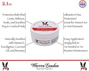 img 3 attached to Warren London Paw Defense Wax - Dog Paw Balm & Soother with Vitamin 🐾 E & Eucalyptus - Protects Against Cold, Hot & Rough Surfaces - Made in the USA