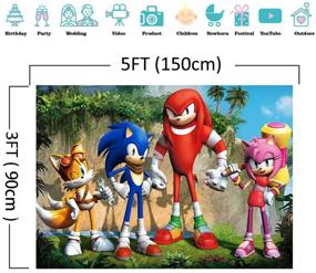 img 1 attached to 🦔 Sonic Hedgehog Themed Baby Shower Photo Booth Supplies - Mountain Cartoon Backdrop for Boys and Girls Birthday Party - 5x3ft Vinyl Photography Background Studio Props - Decoration Banner