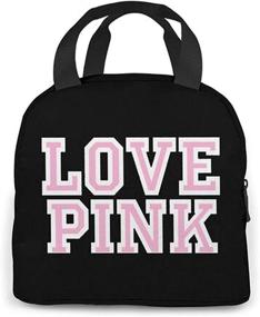img 1 attached to Stay Stylish and Organized on the Go with Victoria Secret Love Pink Portable Insulated Lunch Bag: Waterproof Tote for Bento Lunches