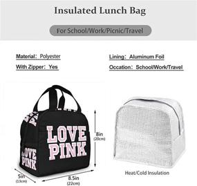 img 3 attached to Stay Stylish and Organized on the Go with Victoria Secret Love Pink Portable Insulated Lunch Bag: Waterproof Tote for Bento Lunches
