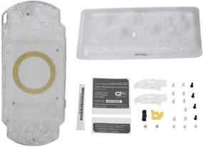 img 4 attached to 📱 fosa PSP 1000 Case Cover Replacement Full Shell Housing Set: Transparent - Buttons Kit Included
