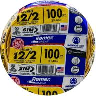 southwire 100ft 12/2 romex simpull nm-b indoor electrical wire - yellow logo