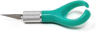 excel blades k71 fingertip craft knife - 7 inch ergonomic hobby knife with finger loop - crafting supplies - scrapbooking and cutting tool for precision cutting and trimming - teal green logo