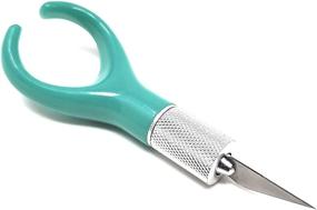 img 1 attached to Excel Blades K71 Fingertip Craft Knife - 7 Inch Ergonomic Hobby Knife With Finger Loop - Crafting Supplies - Scrapbooking and Cutting Tool for Precision Cutting and Trimming - Teal Green