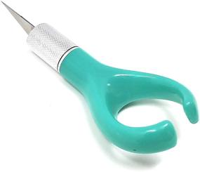 img 3 attached to Excel Blades K71 Fingertip Craft Knife - 7 Inch Ergonomic Hobby Knife With Finger Loop - Crafting Supplies - Scrapbooking and Cutting Tool for Precision Cutting and Trimming - Teal Green