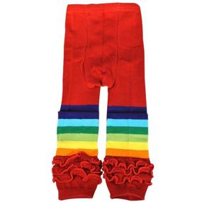 img 2 attached to 🌈 Rainbow Ruffle Toddler Leggings for Girls - Wrapables Girls' Clothing