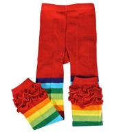 🌈 rainbow ruffle toddler leggings for girls - wrapables girls' clothing logo