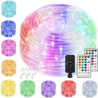 🌟 transform your outdoor space with 200 led rope lights - plug in, 66ft, 16 color changing waterproof fairy lights for garden, patio, wedding, christmas decorations - includes remote control & timer! logo
