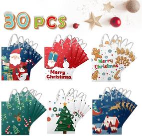 img 3 attached to Christmas Gift Bags Bulk - Kidtion 30PCS Durable & Adorable Gift Bags with 6 Styles, Reusable & Festive Small Gift Bags Including 30 Exquisite Wrappers - Fashionable Holiday Gift Bags