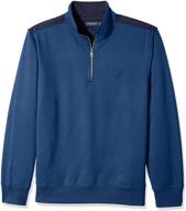 👕 nautica men's 1/4 zip pieced fleece sweatshirt: stylish comfort for every season logo