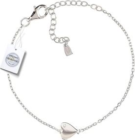 img 4 attached to Vivid&amp;Keith Women's Sterling Silver Jewelry, 18K Plated Swarovski Zirconia Charm Bracelet with Adjustable Fit...