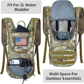 img 2 attached to 🦈 SHARKMOUTH Tactical Hydration Backpack with 2L Water Bladder: Ideal for Hiking, Running, Men, Women, and Kids