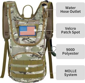 img 3 attached to 🦈 SHARKMOUTH Tactical Hydration Backpack with 2L Water Bladder: Ideal for Hiking, Running, Men, Women, and Kids