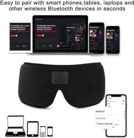 img 2 attached to Bluetooth 3D Sleep Eye Mask - Sleep Headphones and Ultra-Thin Stereo Speaker, Noise Cancelling Music Headsets for Travel, Meditation, and Relaxation - 100% Blackout Adjustable Eyeshade