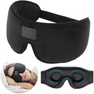 bluetooth 3d sleep eye mask - sleep headphones and ultra-thin stereo speaker, noise cancelling music headsets for travel, meditation, and relaxation - 100% blackout adjustable eyeshade logo