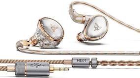 img 1 attached to Наушники Whizzer HE01 HiFi IEM с съемным кабелем - внутриканальные мониторные наушники, изолирующие шум музыкальные наушники, оснащенные динамическим драйвером - идеальные HiFi-наушники для смартфонов и аудиоплееров.