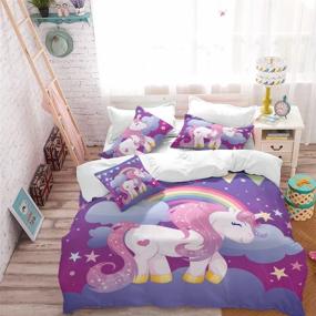 img 2 attached to Enhance Kids' Home Store with Jessy Home Unicorn Comforter - Ultimate Protection and Comfort Guaranteed!