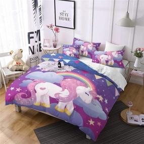 img 4 attached to Enhance Kids' Home Store with Jessy Home Unicorn Comforter - Ultimate Protection and Comfort Guaranteed!