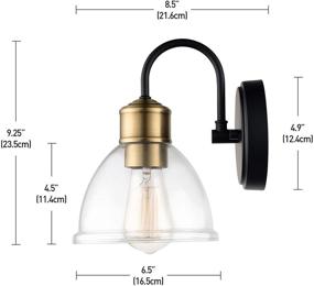 img 1 attached to Beautifully Designed Globe Electric 51714 Brown Wall Sconce with Dark Bronze Finish, Antique Brass Socket, and Clear Glass Shade