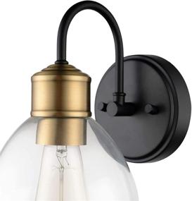 img 2 attached to Beautifully Designed Globe Electric 51714 Brown Wall Sconce with Dark Bronze Finish, Antique Brass Socket, and Clear Glass Shade