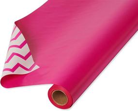 img 4 attached to 🎁 High-Quality American Greetings Reversible Wrapping Paper - Pink and Chevron Design (1 Jumbo Roll, 175 sq. ft.)