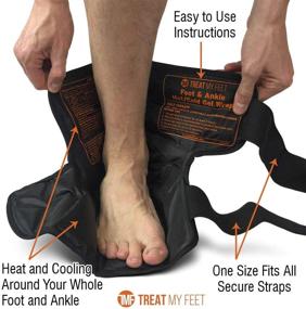 img 3 attached to 🦶 Foot and Ankle Pain Relief Hot/Cold Gel Wrap - Efficiently Relieve Aches and Pains in Foot and Ankle with Compression Gel Ankle Ice Pack Wrap - Heating or Cooling, Targets Full Ankle and Foot - Large