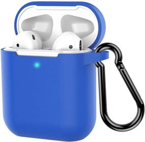 img 4 attached to Защитный силиконовый чехол Coffea с брелоком для Apple AirPods 2 (синий)