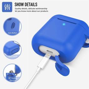 img 1 attached to Защитный силиконовый чехол Coffea с брелоком для Apple AirPods 2 (синий)