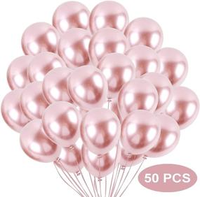 img 3 attached to 🎈 Premium Quality 50 Pcs 5 Inch Metallic Rose Gold Balloons for Elegant Baby Bridal Shower Rose Gold Birthday Wedding Party Decorations