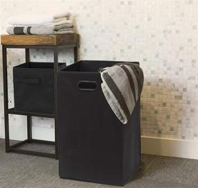 img 1 attached to 📦 Black Foldable Closet Laundry Hamper Basket by SimpleHouseware