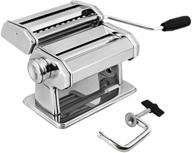 🍝 gourmex stainless steel manual pasta maker machine: adjustable thickness settings for professional homemade spaghetti and fettuccini logo