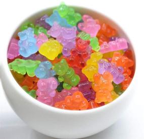 img 3 attached to 🐻 Dohuge 100pcs Resin Gummy Bear Charms: Colorful DIY Craft Project Candy Necklace Pendants & Keychains