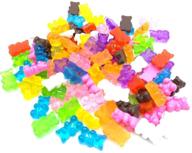 🐻 dohuge 100pcs resin gummy bear charms: colorful diy craft project candy necklace pendants & keychains logo