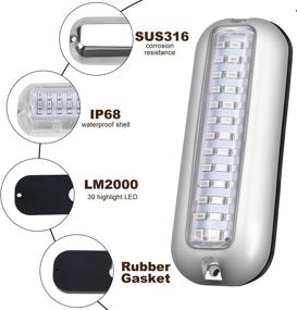 img 3 attached to 🚤 Enhance Your Watercraft with PERSUPER 2PCS 39 LEDs Boat Led Blue Marine Lights: Underwater IP68 Lighting for Yacht, Duck Boat, Transom, Pontoon Fishing