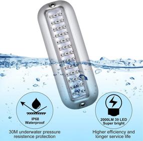img 1 attached to 🚤 Enhance Your Watercraft with PERSUPER 2PCS 39 LEDs Boat Led Blue Marine Lights: Underwater IP68 Lighting for Yacht, Duck Boat, Transom, Pontoon Fishing