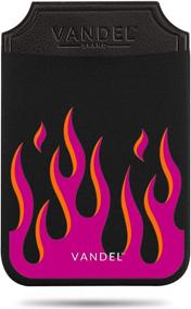 img 3 attached to 🔥 Vandel Pocket – Fashionable Stick-On Fabric Phone Wallet for Women, Stylish Credit Card Holder for Back of Phone and iPhone Case, Stretchy Fabric Adhesive Sleeve for All iPhones and Androids (Flames)