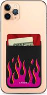 🔥 vandel pocket – fashionable stick-on fabric phone wallet for women, stylish credit card holder for back of phone and iphone case, stretchy fabric adhesive sleeve for all iphones and androids (flames) logo