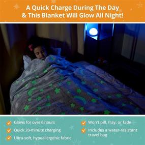 img 3 attached to 🌟 Glow in The Dark Throw Blanket - Soft Blanket Provides 6+ Hours of Glowing Fun & Helps Kids Feel More Secure - Ideal Gifts for Boys, Girls, Women and Grandkids - 60x50 Inches