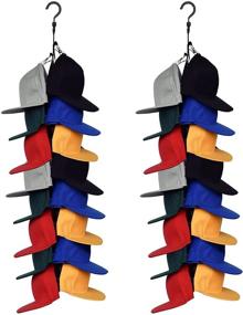 img 4 attached to 🧢 YYST Cap Organizer Hanging Closet Cap Rack Hat Holder - Fits Most Hats - No Hats Included - Set of 2