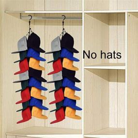 img 1 attached to 🧢 YYST Cap Organizer Hanging Closet Cap Rack Hat Holder - Fits Most Hats - No Hats Included - Set of 2