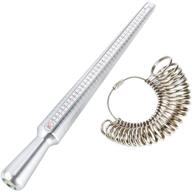 💍 accurate mojun ring sizer mandrel with gauge set - finger sizing measuring stick jewelry tool, metal size 1-13, 27 pcs circle models in silver logo