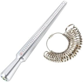 img 4 attached to 💍 Accurate MOJUN Ring Sizer Mandrel with Gauge Set - Finger Sizing Measuring Stick Jewelry Tool, Metal Size 1-13, 27 pcs Circle Models in Silver